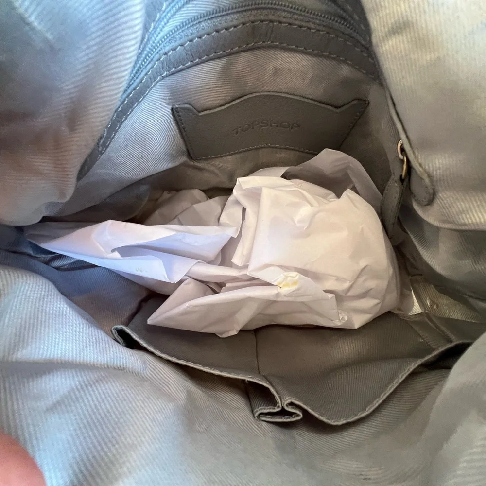 SOLD!! Topshop Gray/Blue Fringe Shoulder Bag - Picture 4 of 5